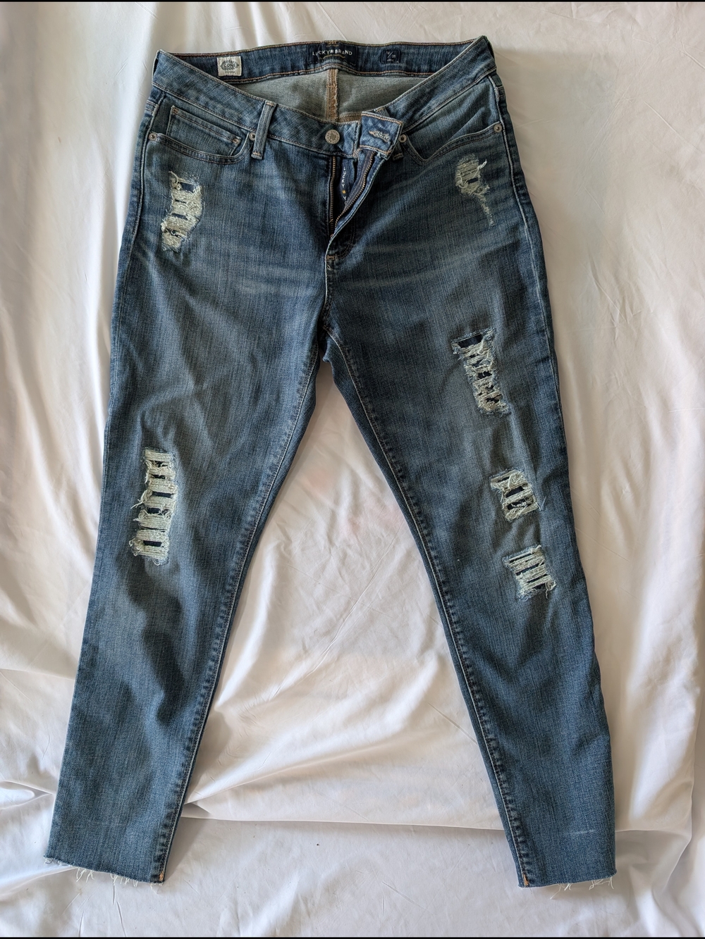Lucky Brand Women's Distressed Skinny Jeans - Blue